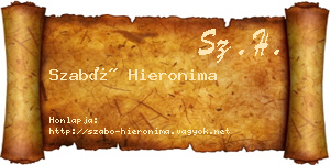 Szabó Hieronima névjegykártya